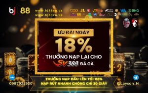 Thưởng Nạp Lại Hàng Ngày 18% Đá Gà Tại Sảnh Thomo SV388